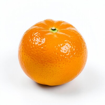 Fresh Tangerine on White Background
