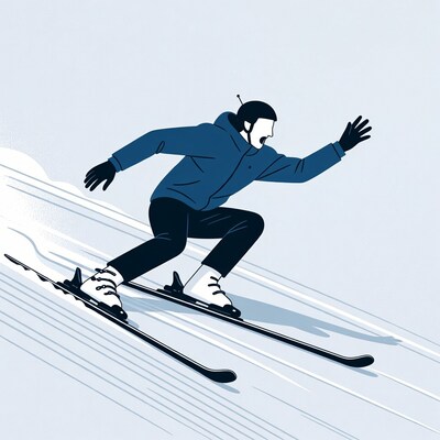 Man skiing downhill illustration