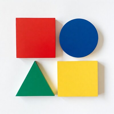 Red square blue circle green triangle yellow square
