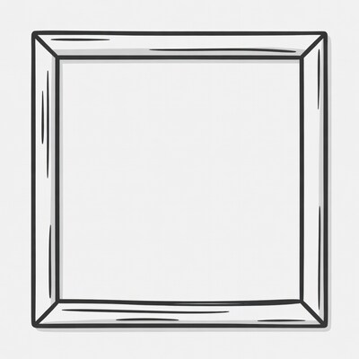 Empty wooden picture frame illustration