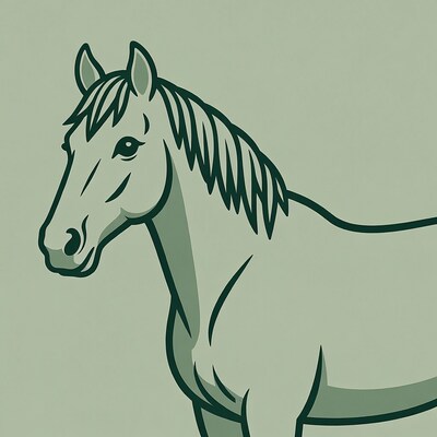 Green Horse Illustration