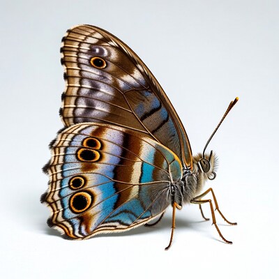 Buckeye Butterfly on White Background