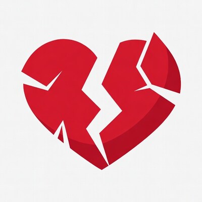 Broken Red Heart Illustration