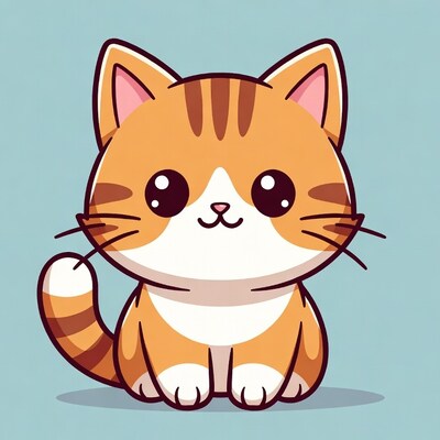 Cute orange tabby kitten illustration