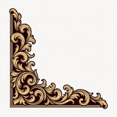 Ornate Golden Corner Border Illustration