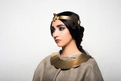 Woman in Egyptian cobra headdress
