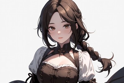 Anime girl with braided hair