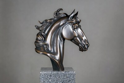 Bronze Horse Head Sculpture
