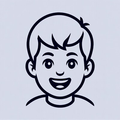 Smiling boy cartoon face