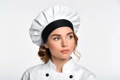 Woman chef in white uniform