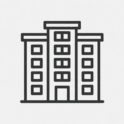 Line icon of apartment building
