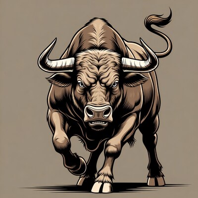 Charging Bull Illustration