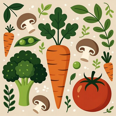 Colorful Vegetables Illustration