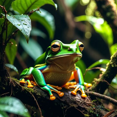 Red-eyed Tree Frog on branch