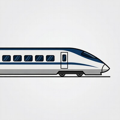 High-speed bullet train illustration