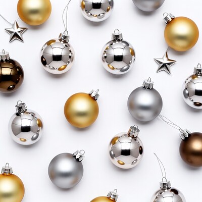 Gold Silver Christmas Ornaments Stars