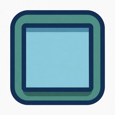 Blue Square Teal Frame Icon