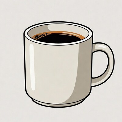 White mug with black coffee