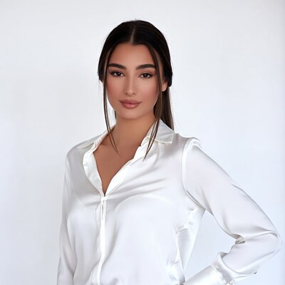 Beautiful woman in white blouse