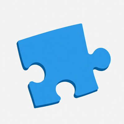 Blue puzzle piece illustration