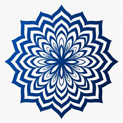Blue Mandala Flower Illustration