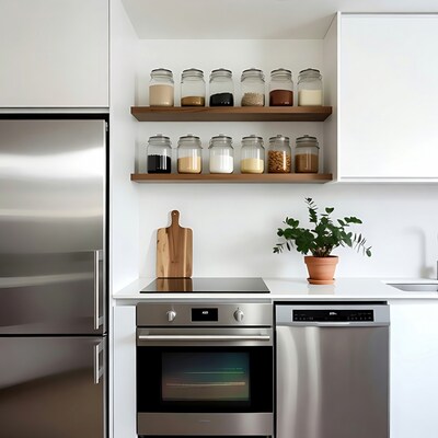 Modern Kitchen with Spice Jars