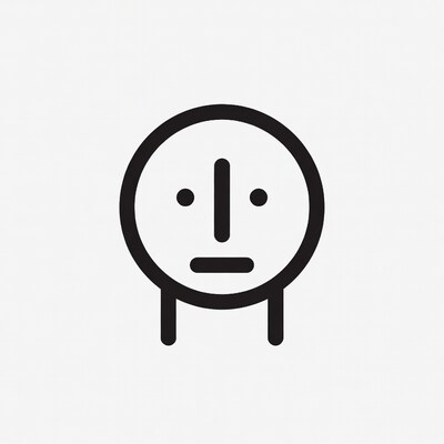 Simple stick figure neutral face