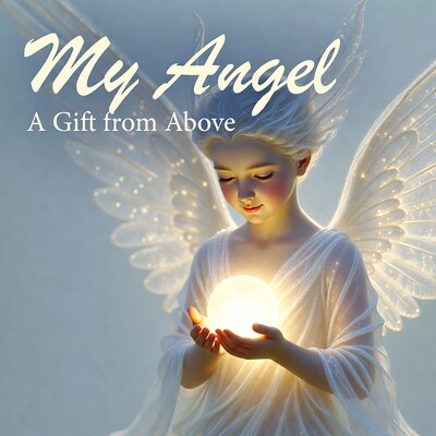 Girl angel holding glowing orb