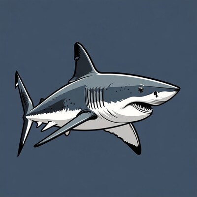 Cartoon Great White Shark