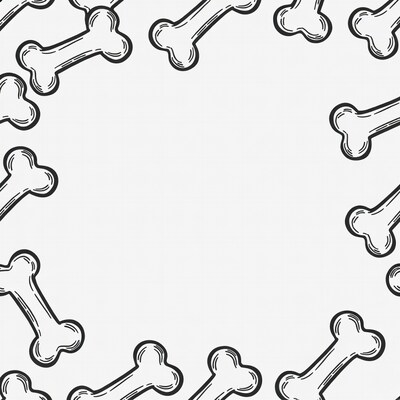 Dog Bone Border Illustration