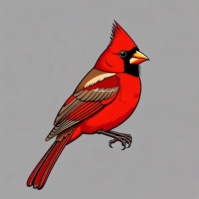Red Cardinal Bird Illustration