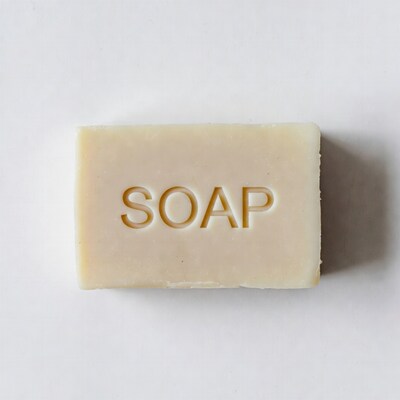White Soap Bar with SOAP Embossed