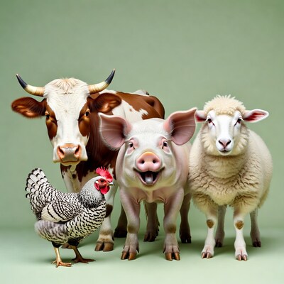 Cow Pig Sheep Chicken Group