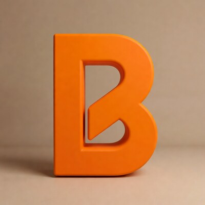 Orange 3D Letter B
