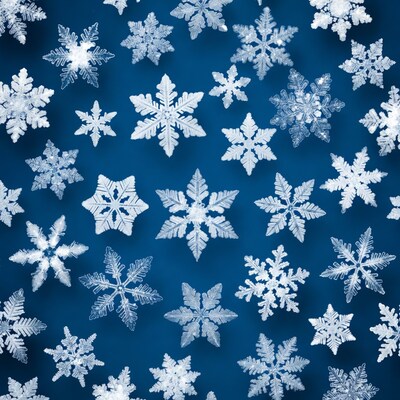 Snowflakes on Blue Background