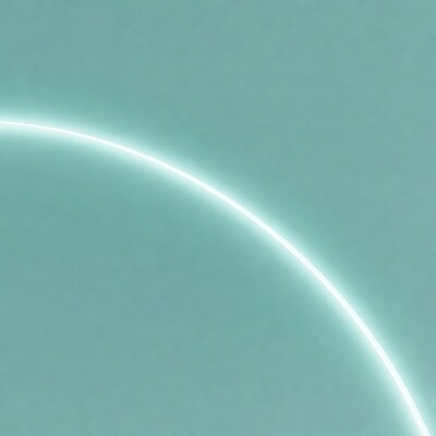 Glowing White Arc on Teal Background