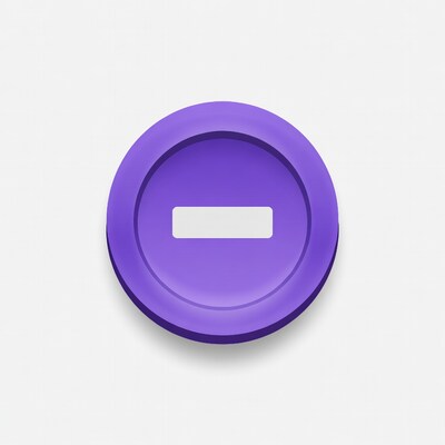 Purple Minus Button Icon