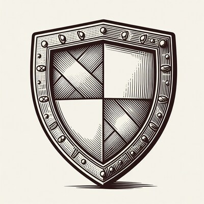 Engraved Medieval Shield Illustration