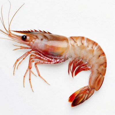 Fresh tiger prawn on white background