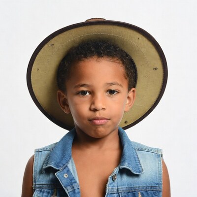 African-American boy in cowboy hat