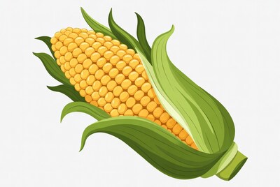 Yellow corn cob illustration