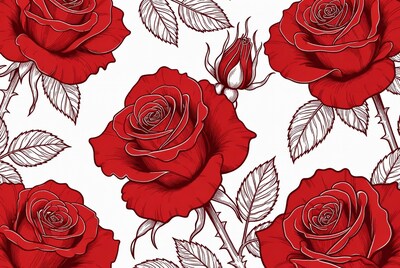Red Roses Illustration Pattern