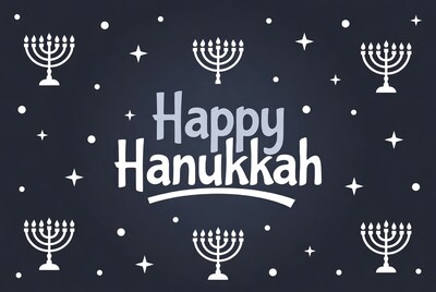 Happy Hanukkah Menorah Illustration