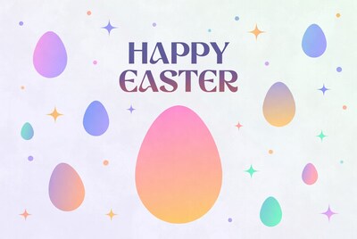 Happy Easter with Colorful Eggs