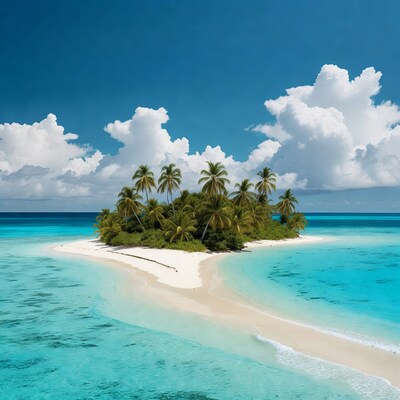 Tropical island with palm trees
