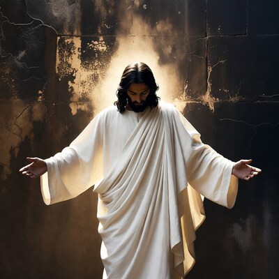 Jesus Christ with arms outstretched