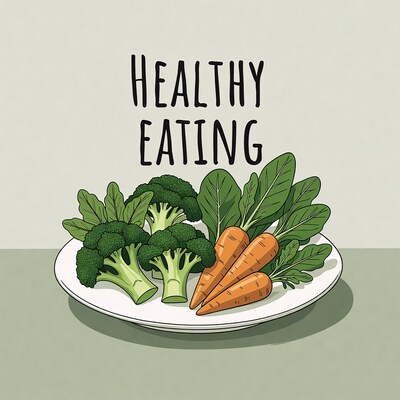 Healthy Eating Broccoli Carrots Plate