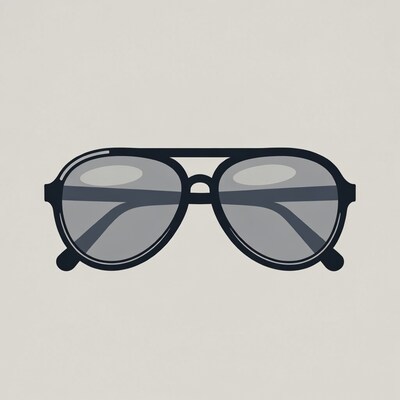 Black aviator sunglasses illustration