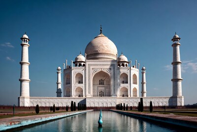 Taj Mahal with reflecting pool