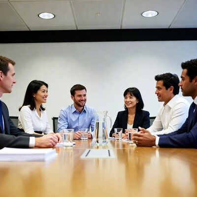 Diverse team in business meeting